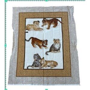 Endangered Species Fabric Panel Lions Tigers Rose & Hubble London Collection